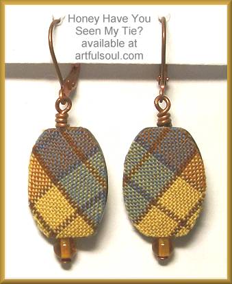Honey Have You Seen My Tie? Mustard Plaid Earrings