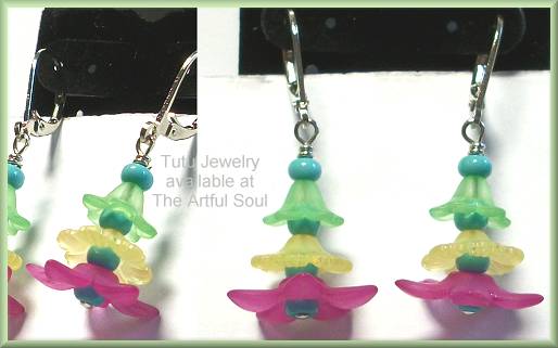 Tutu Flower Earrings Pastel Mix