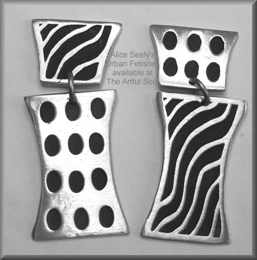 Alice Seely Double Deco Spots & Stripes Earrings-Clip