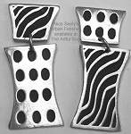 Alice Seely Double Deco Spots & Stripes Earrings-Clip