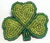 Beaded Shamrock Pin
