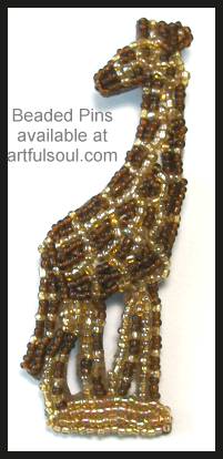 Beaded Giraffe Pin