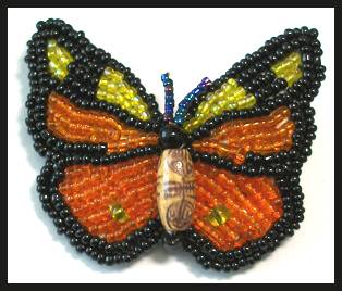 Beaded Monarch Butterfly Pin