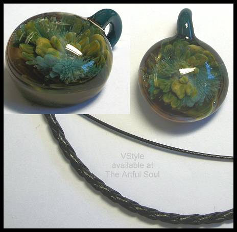 VStyle Glass Pendant, Teal/Mustard Sealife