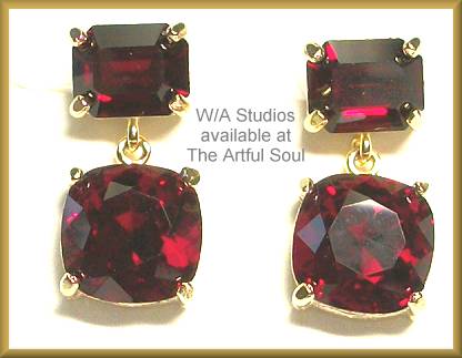 W/A Studios Ruby Crystal Earrings