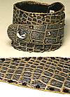 Whimsical Originals Gold/Gray Croco Wrap Cuff Bracelet