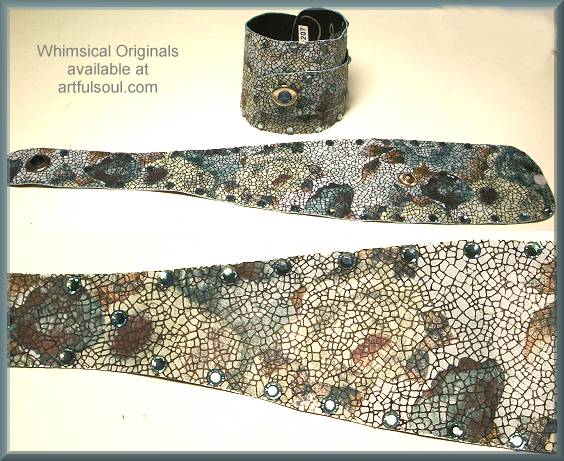 Whimsical Originals Denim Floral Wrap Cuff Bracelet