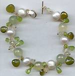 Zoe B Green Cluster 14kt Bracelet