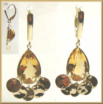 Zoe B 14kt Charmed Citrine Earrings