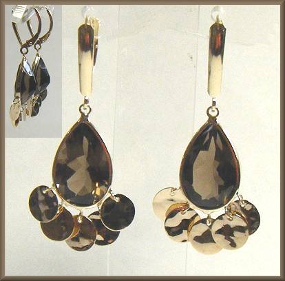 Zoe B 14kt Charmed Smoky Quartz Earrings