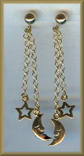 Zoe B 14kt Star Moon Earrings