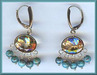 Zoe B 14kt Citrine Turquoise Earrings