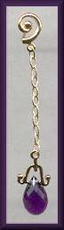 Zoe B 14kt Amethyst Linear Drop Earrings