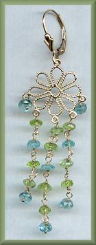 Zoe B Apatite Peridot Chandelier Earrings