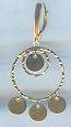 Zoe B 14kt Hammered Ring Shiny Disc Earrings