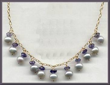 Zoe B Iolite Pearl Necklace