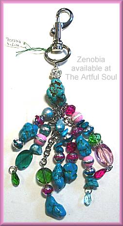 Zenobia Lina Lina Turqoise Rose Purse Charm